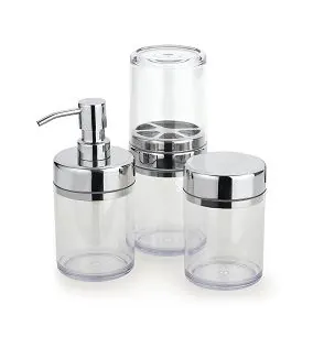 Conjunto p/ Banheiro Lavabo 3 pcs Acquaset Incolor Forma