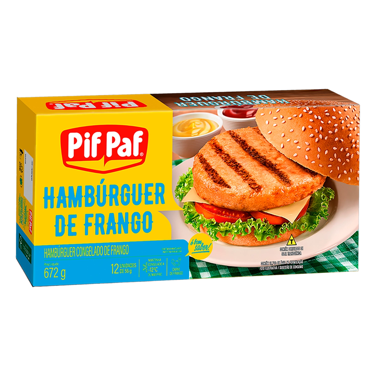 Hambúrguer De Frango Pif Paf Caixa 672g 12 Unidades