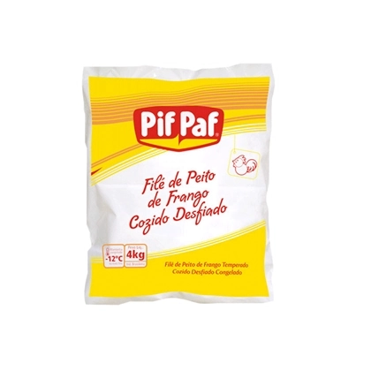 Filé De Peito De Frango Pif Paf Temperado Cozido Desfiado Congelado 4kg