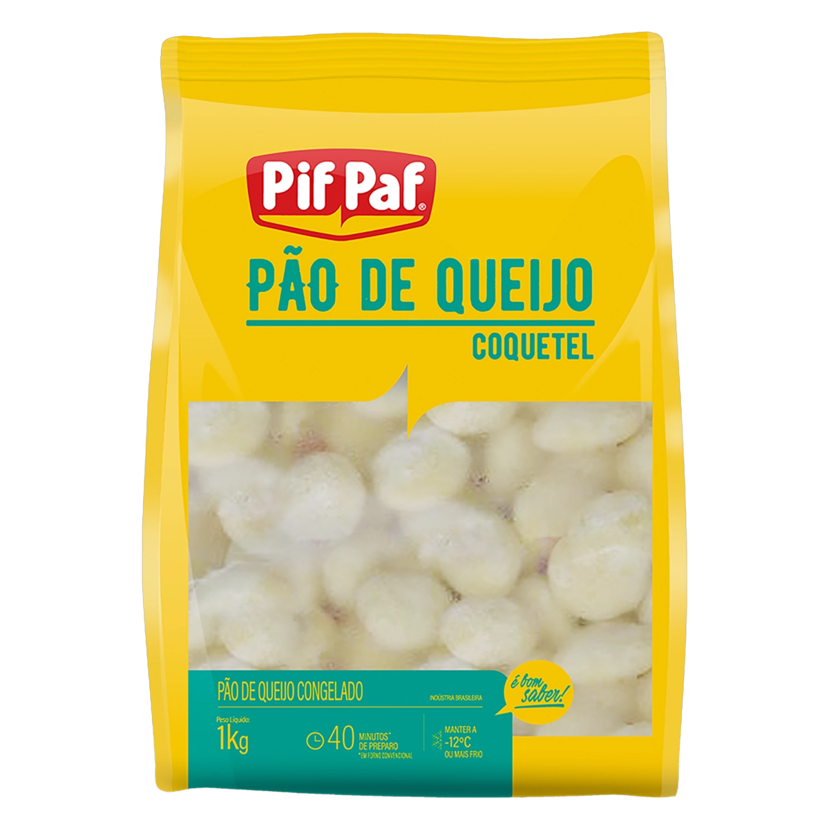 Pão De Queijo Congelado Coquetel Pif Paf Pacote 1kg