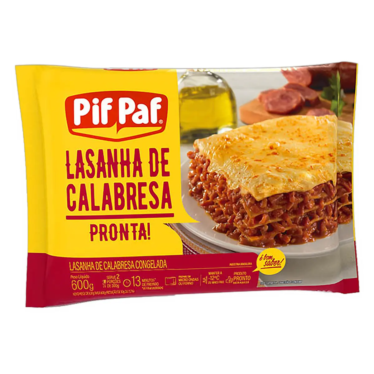 Kit 6 Lasanhas Bolonhesa 2 Frango 2 Calabresa Pif Paf 600g Cada