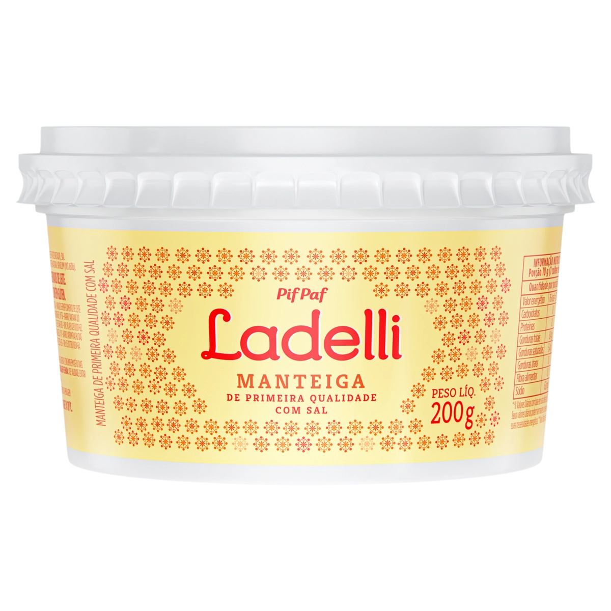 Manteiga De Primeira Qualidade Com Sal Pif Paf Ladelli Pote 200g