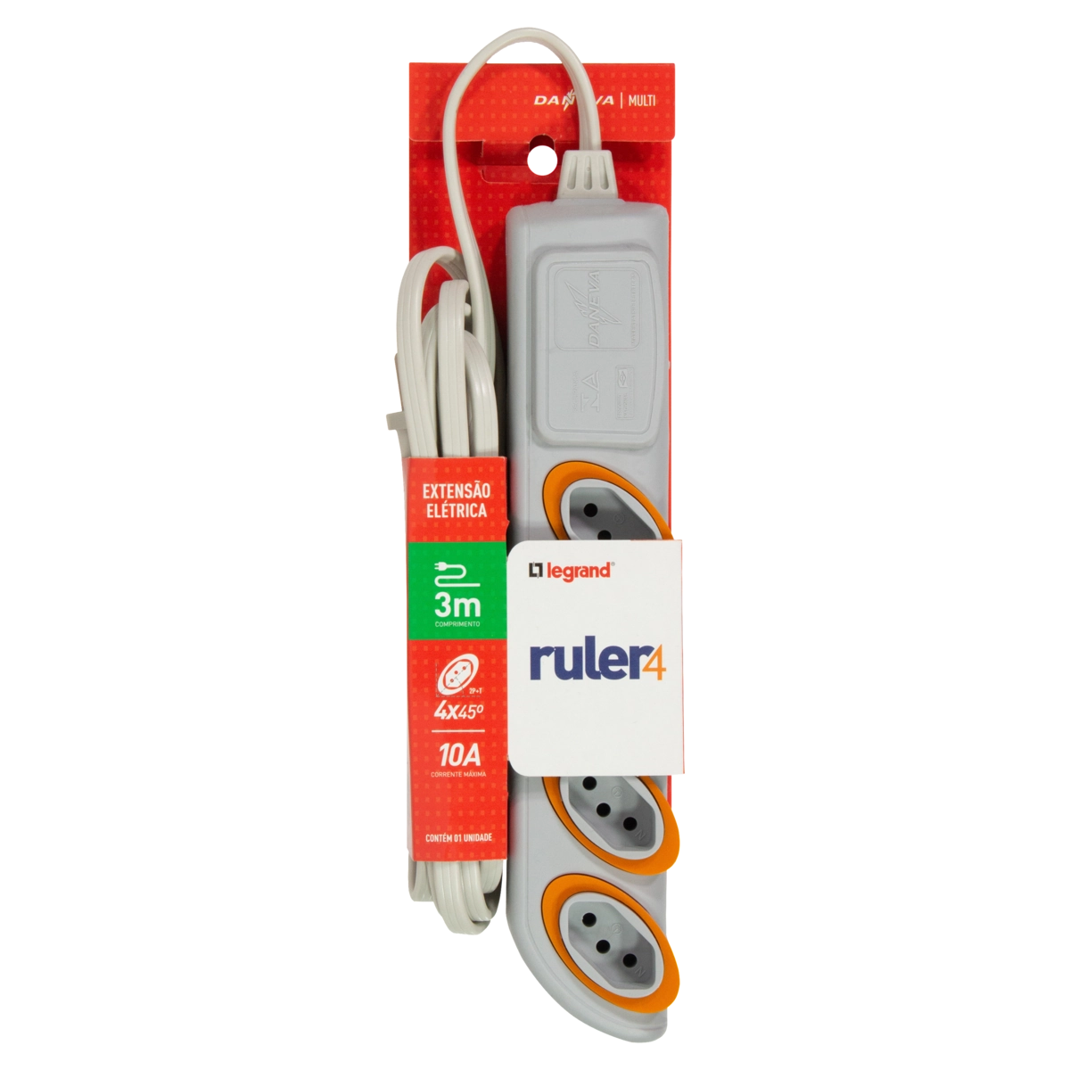 Extensão Elétrica Legrand Ruler4 3m Bivolt