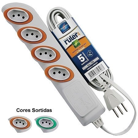 Extensao Daneva Ruller 10a/250v 5mts Cinza