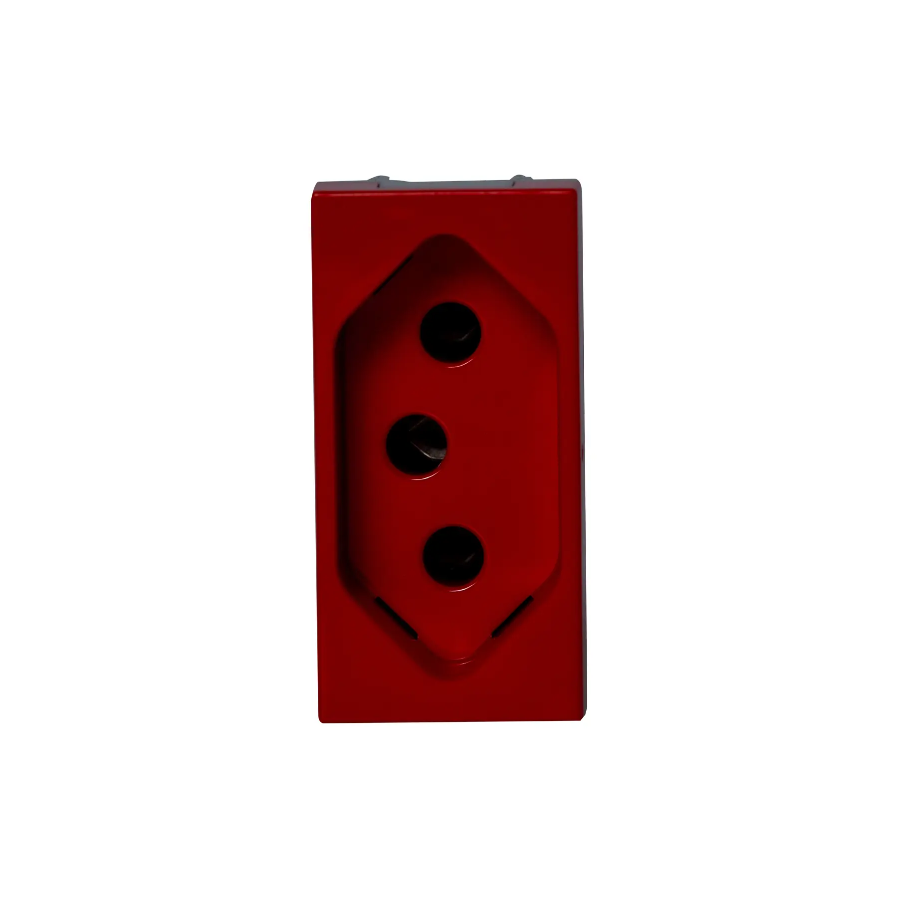 Módulo Tomada Energia 2P+Terra 10A 250V Vermelho Matix Go