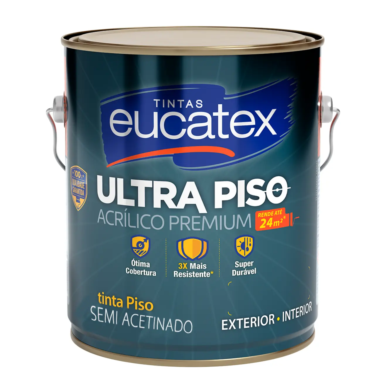 Tinta Acrílica Super Piso Exterior E Interior Cor Cinza Escuro 3,6l Eucatex
