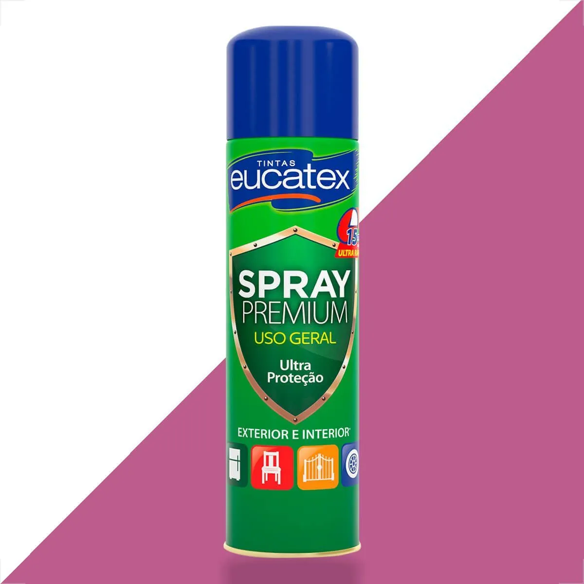 Tinta Spray Premium Multi Uso Eucatex Rosa Brilhante 400ml