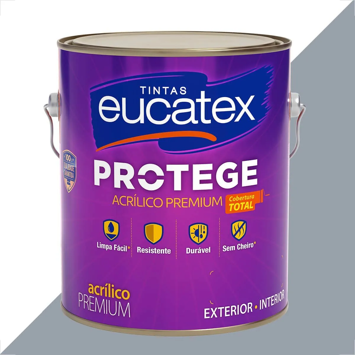 Tinta Latex Eucatex Protege Acrilico Premium Fosco Cinza Prata 3600ml