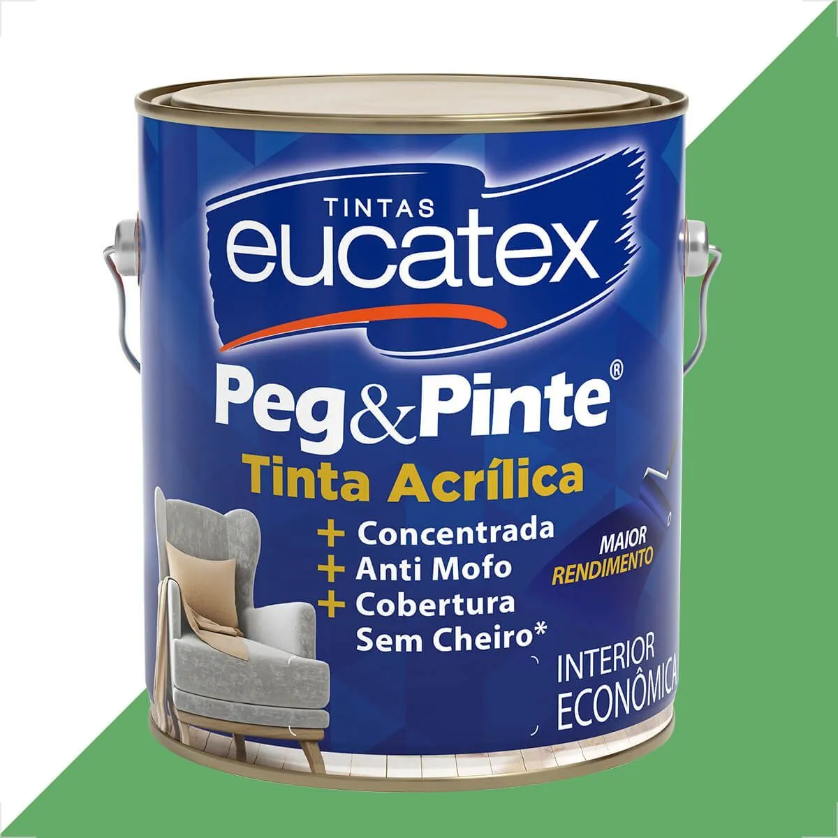 Tinta Latex Eucatex Peg Pinte Acrilico Verde Recife 3600ml