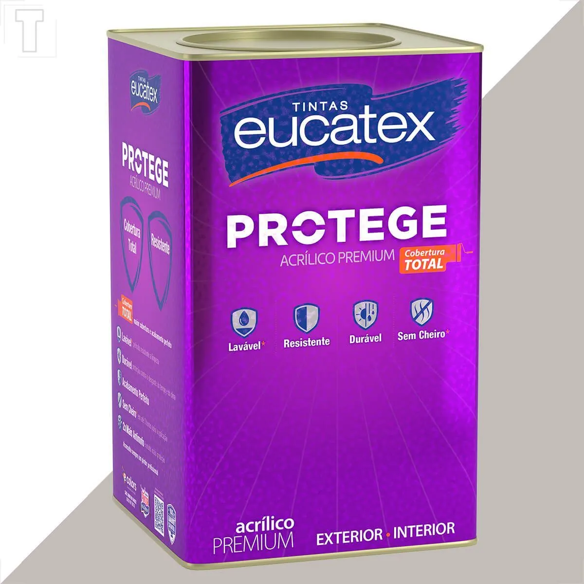 Tinta Latex Eucatex Protege Acrilico Premium Fosco Cromium 18l