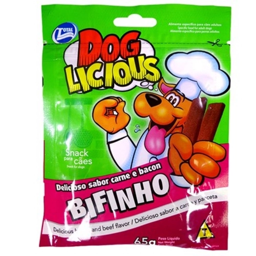 Bifinho Dog Licious Carne E Bacon Total Alimentos