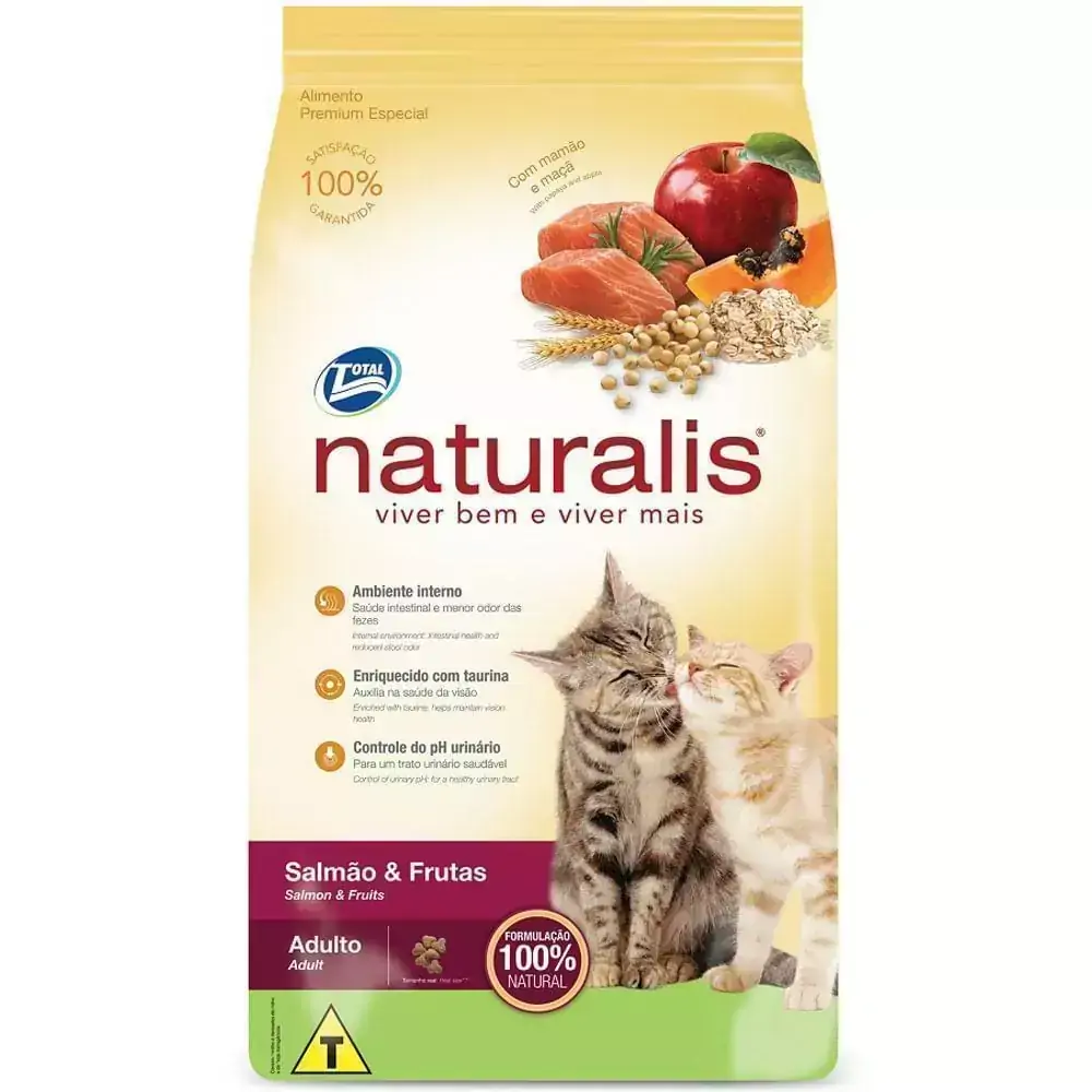 Ração Naturalis Gatos Adultos Salmão e Frutas 10,1kg