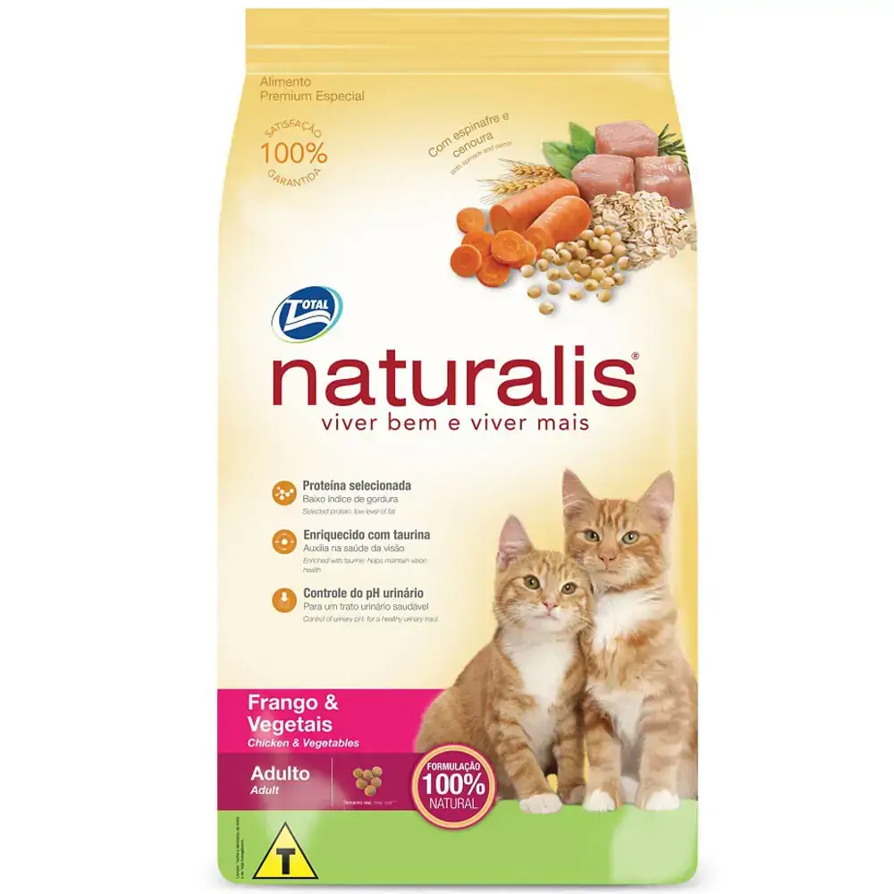Ração Naturalis Gatos Adultos Frango e Vegetais 10,1kg