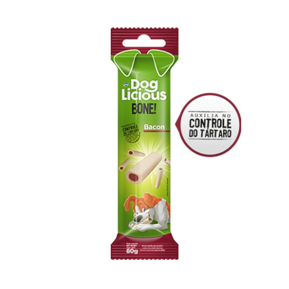 Petisco DogLicious Bone Bacon 80g