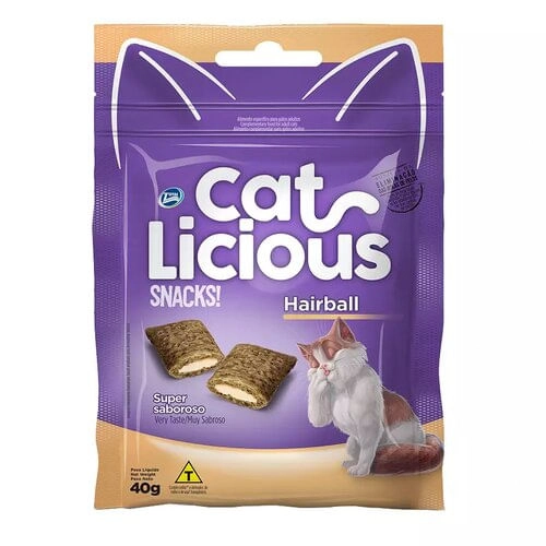 Petisco CatLicious Snacks Hairball 40g