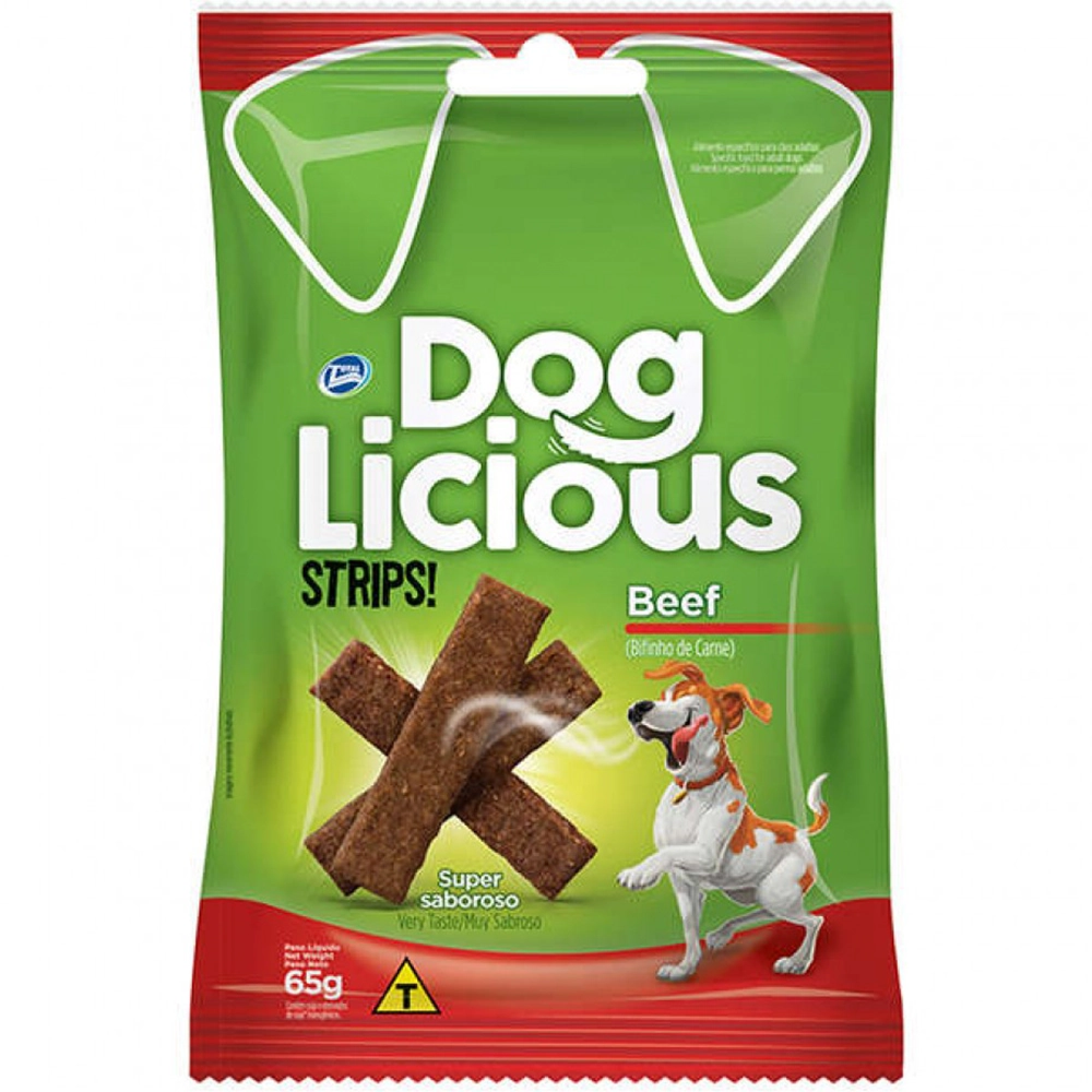 Petisco DogLicious Strips Carne 65g