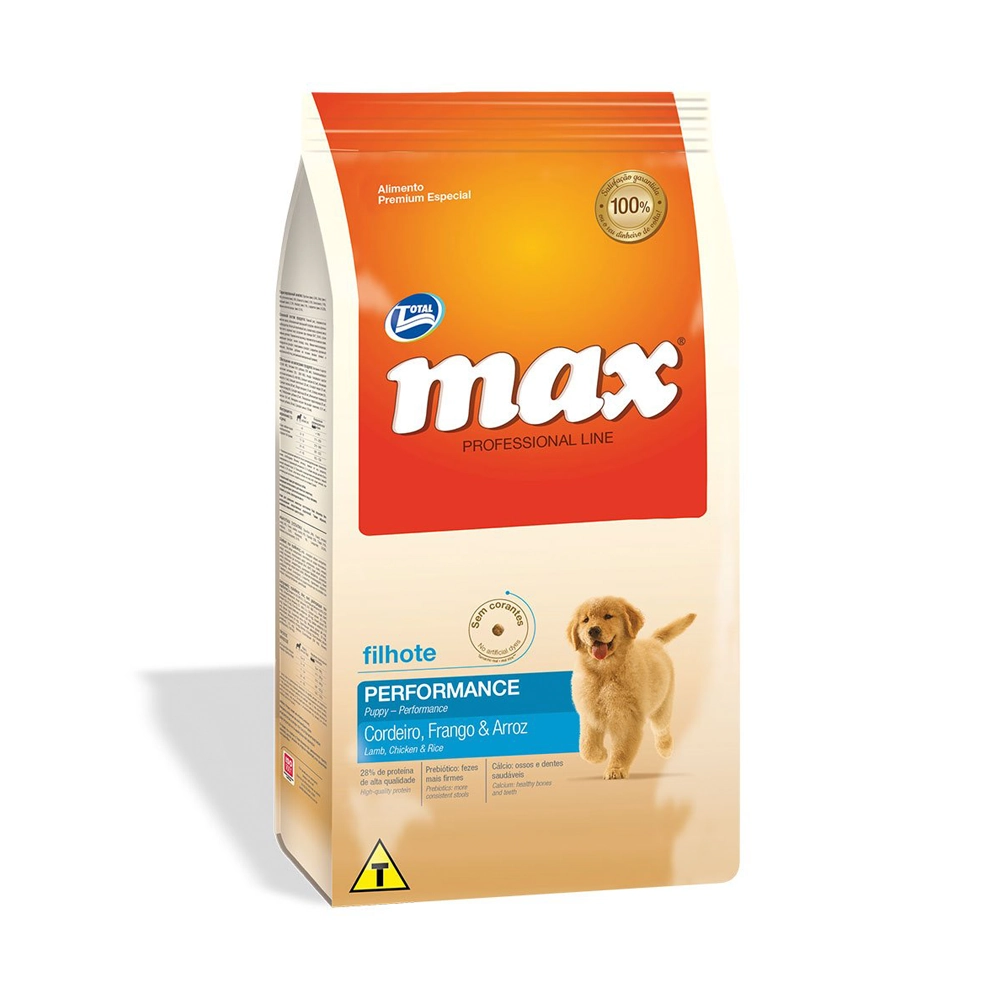 Ração Max Cães Filhotes Cordeiro, Frango e Arroz 15kg