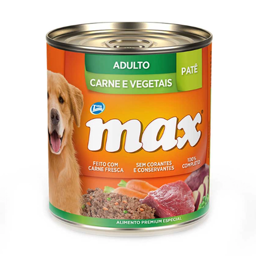 Alimento Úmido Max Cães Adultos Patê Carne e Vegetais 280g 280g