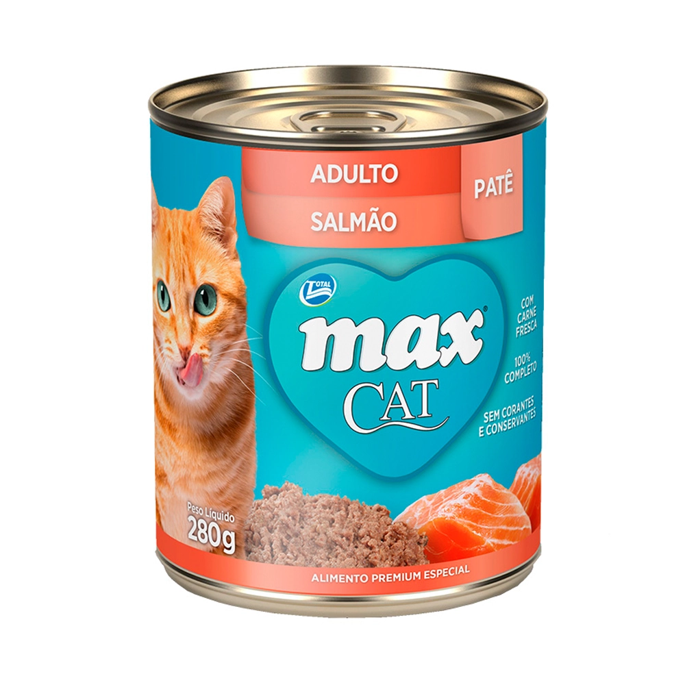 Alimento Úmido Max Cat Adultos Patê Salmão 280g