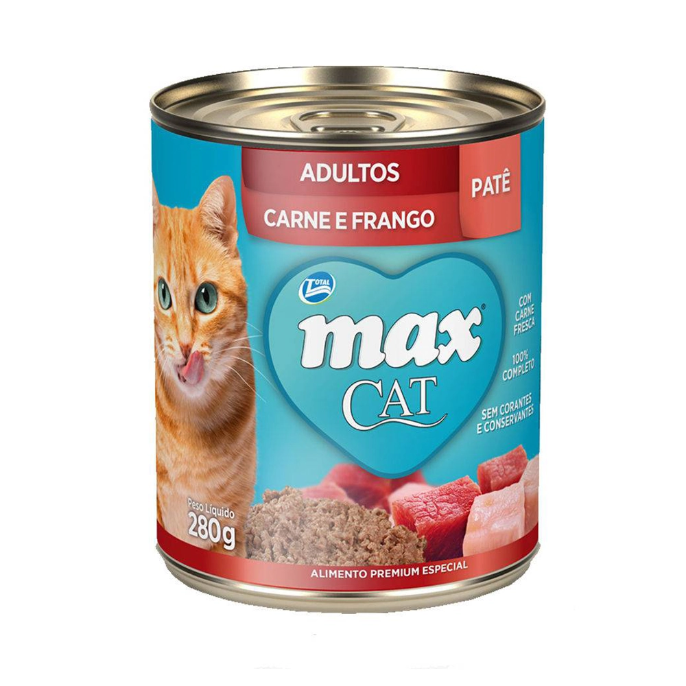 Alimento Úmido Max Cat Adultos Patê Carne e Frango 280g 280g