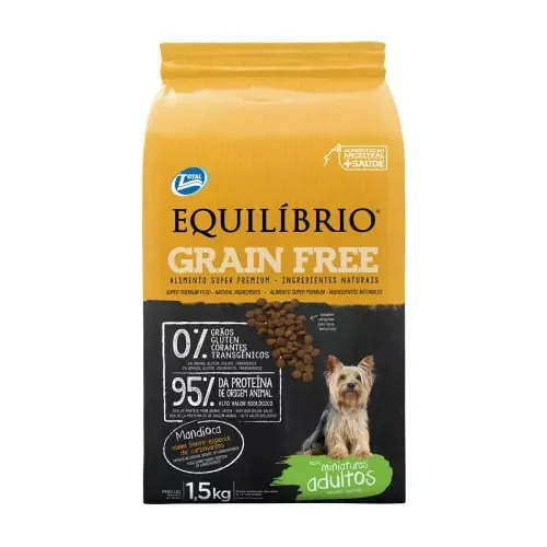 Equilibrio Grain Free Caes Adultos Racas Mini 1,5kg