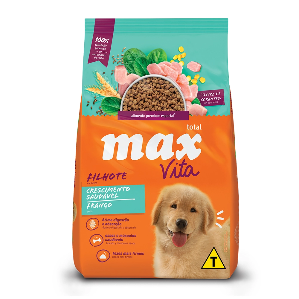 Ração Seca Total Max Cães Vita Frango Para Cães Filhotes 15kg