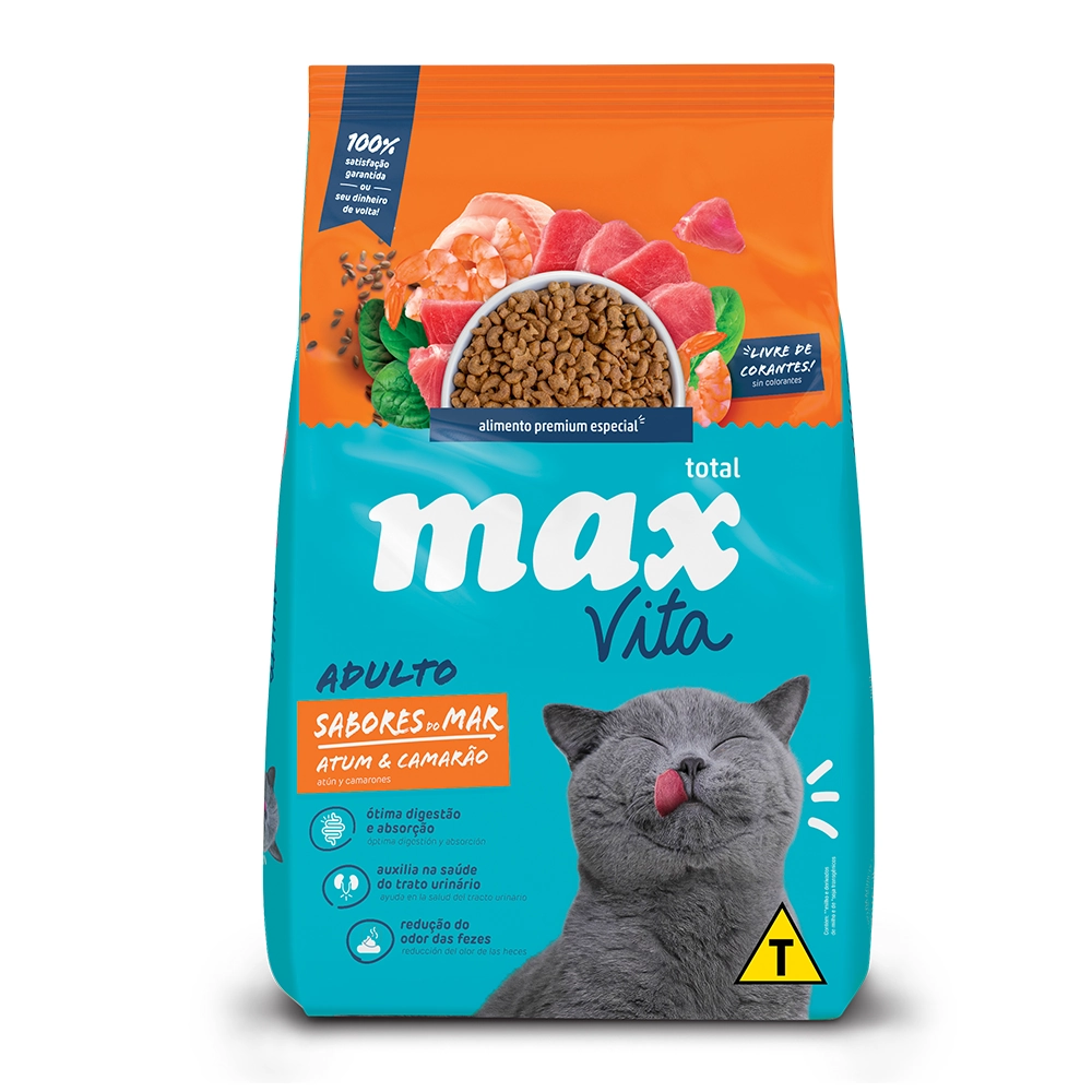Ração Seca Total Max Vita Sabores Do Mar Para Gatos Adultos 20kg