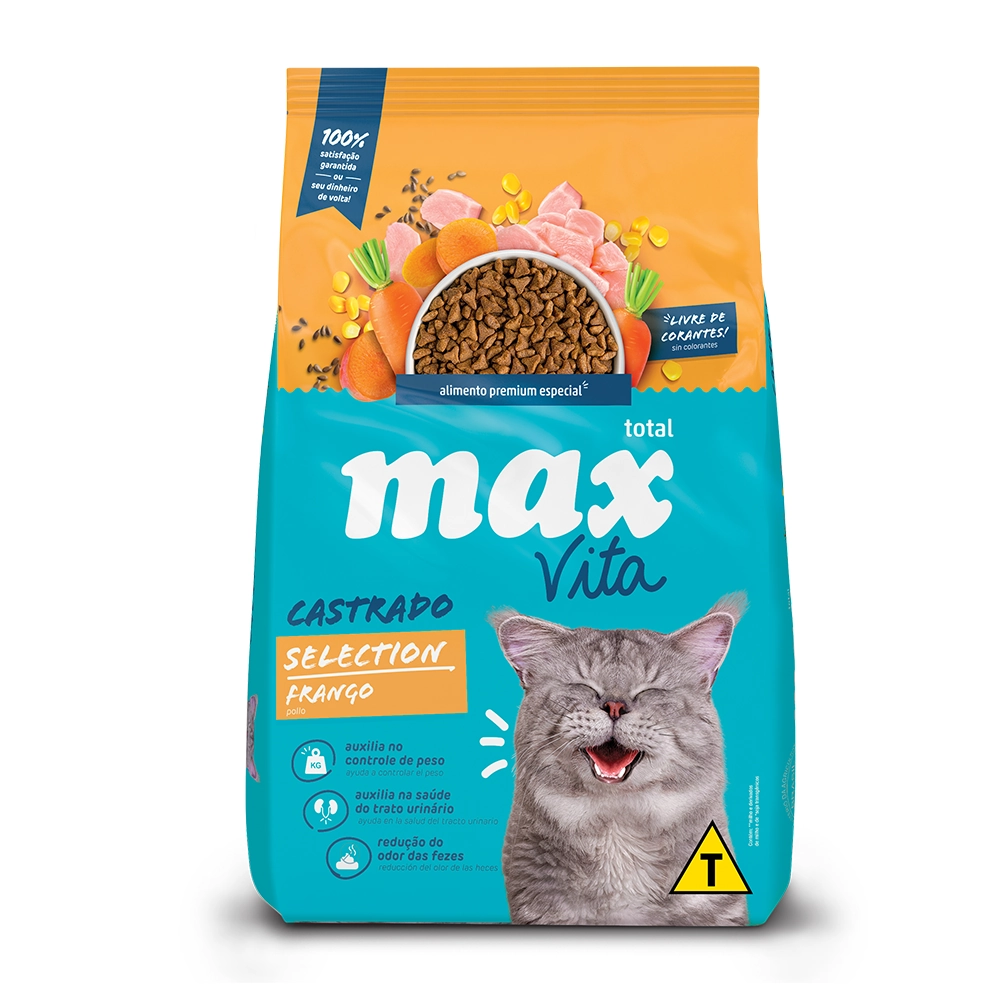 Ração Seca Total Max Vita Selection Para Gatos Castrados 20kg