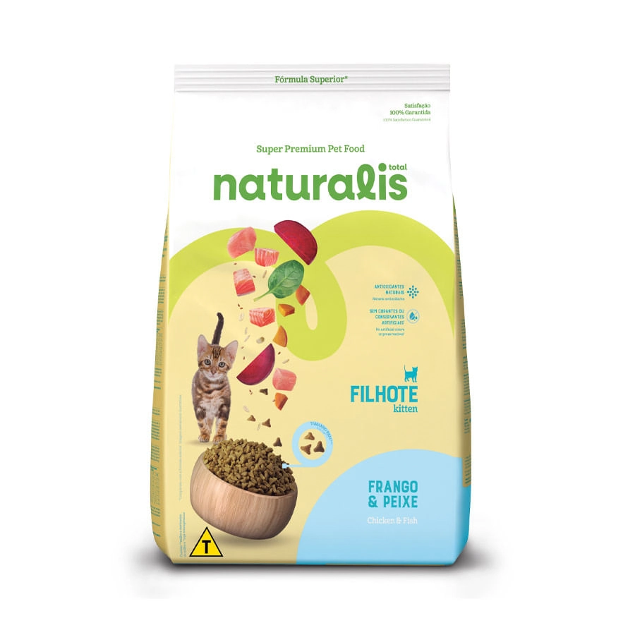 Ração Seca Naturalis Frango Peixe Para Gatos Filhotes 1.5kg