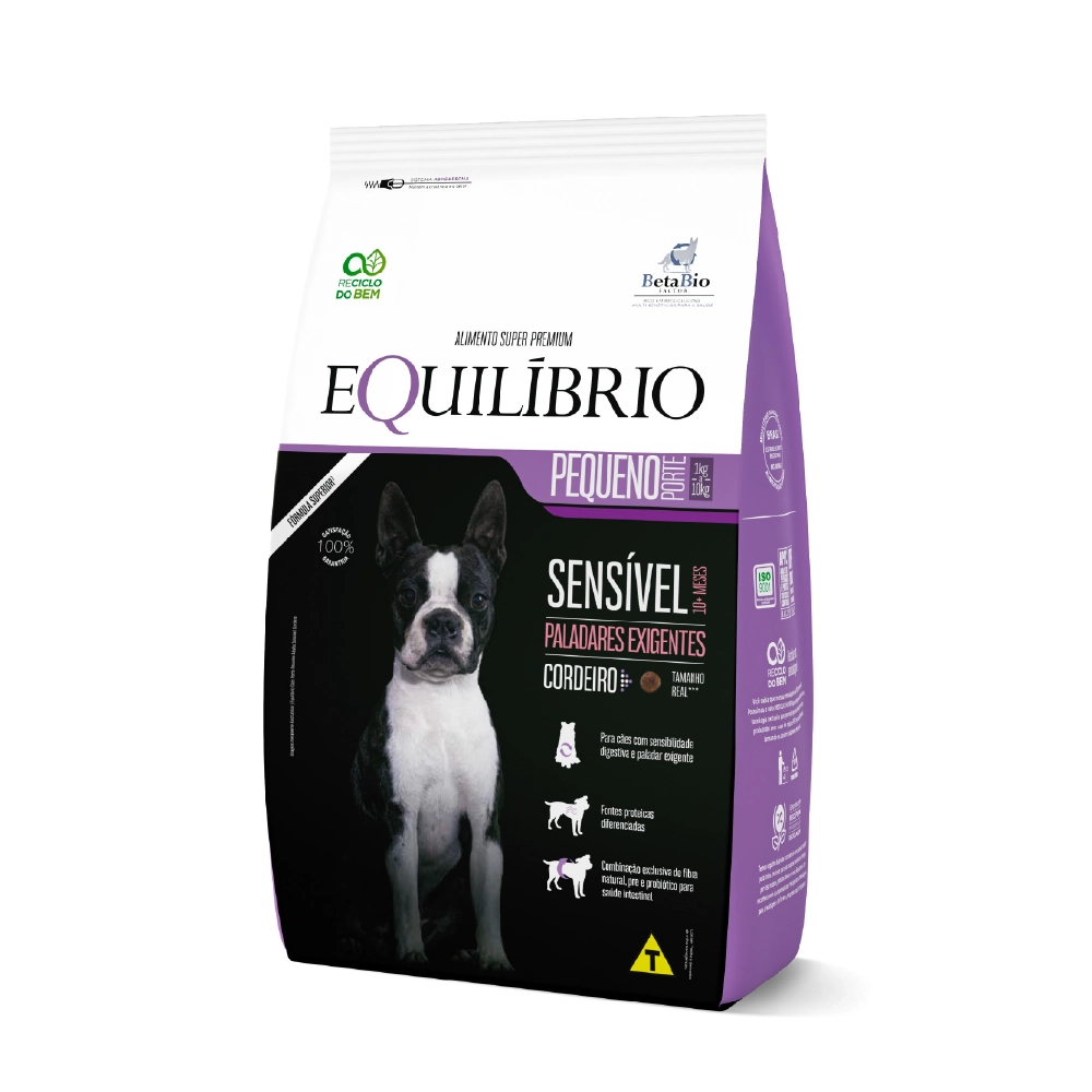 Racao Equilibrio Caes Porte Pequeno Adulto Sensivel Cordeiro 1kg