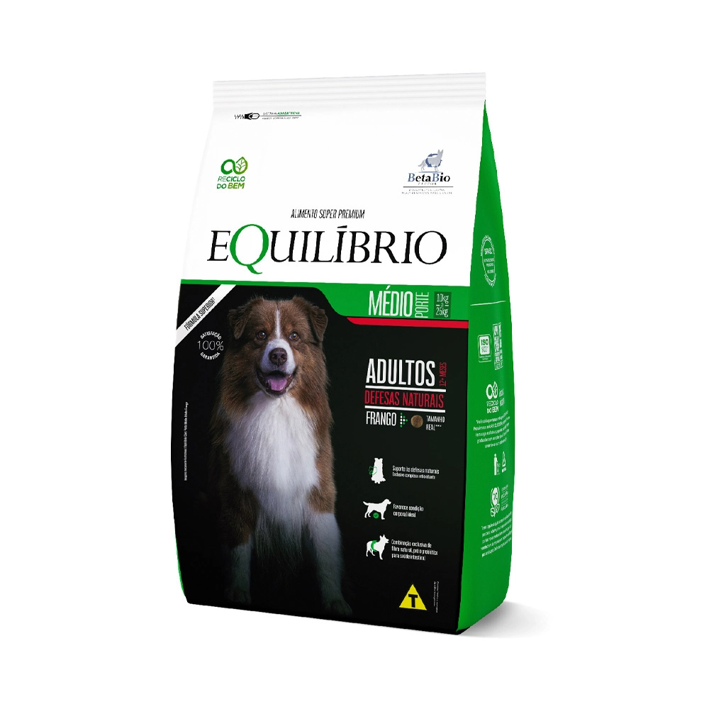 Racao Equilibrio Caes Porte Medio Adulto Frango 2,5kg