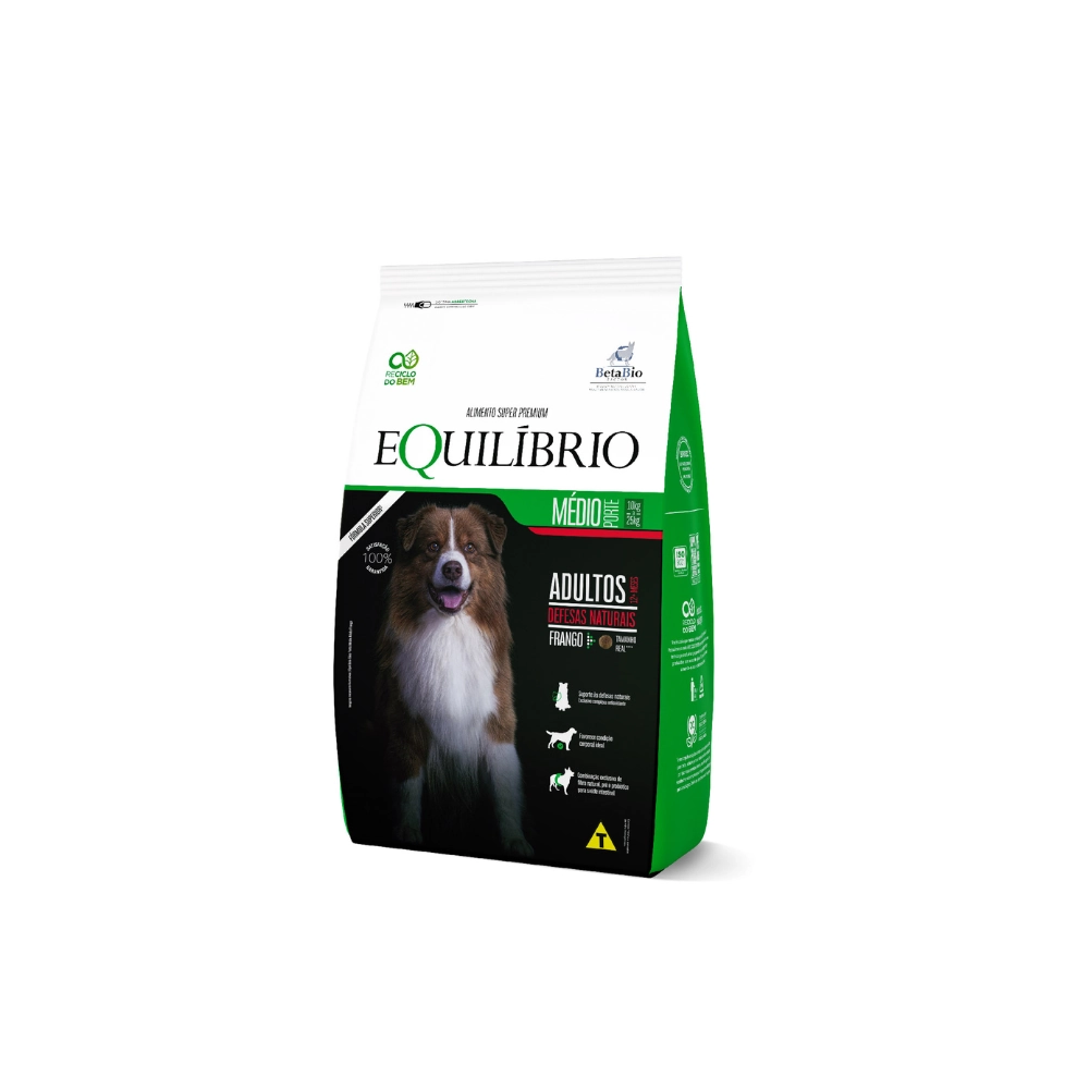Ração Para Cães Adultos De Porte Médio Sabor Frango Equilíbrio 15kg