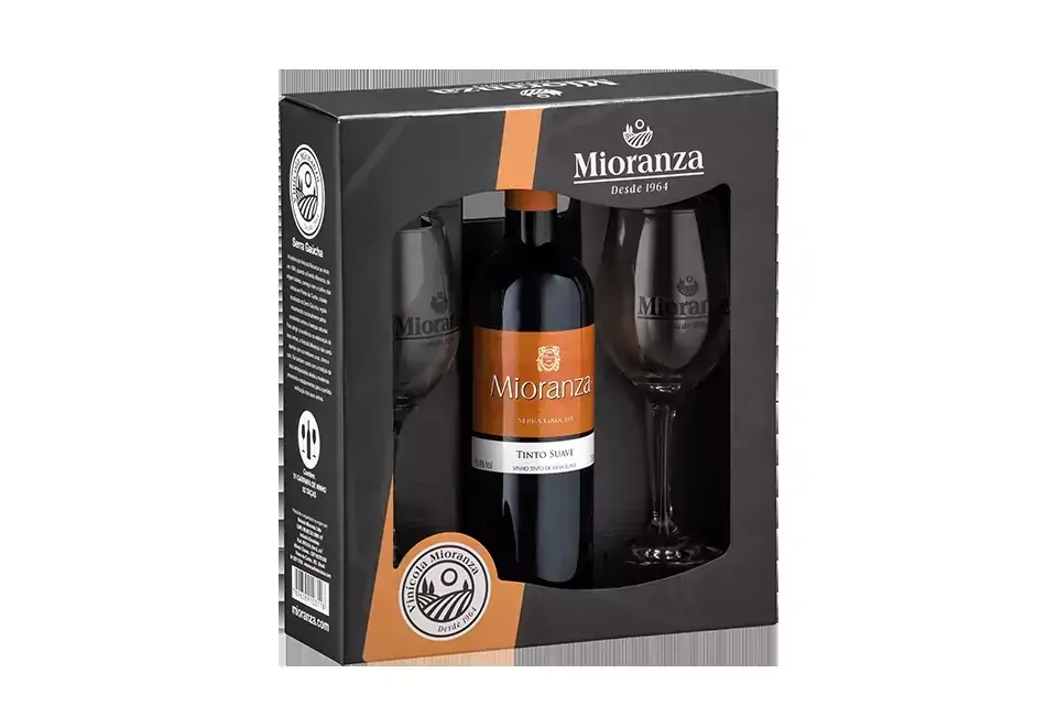 Vinho Mioranza Tinto Suave  com 2 Taças 750ml Vinho Mioranza Tinto Suave 750ml Copy