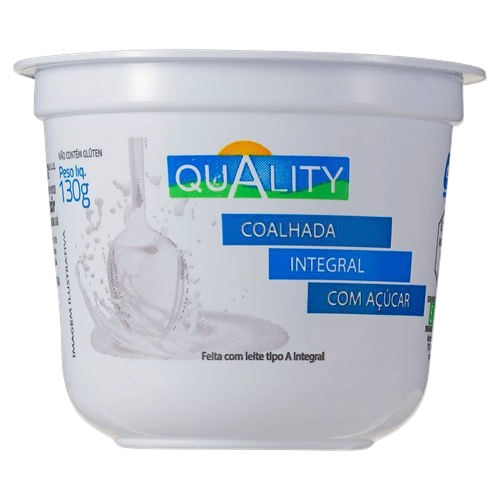 Coalhada Integral Com Açúcar Quality Pote 130g