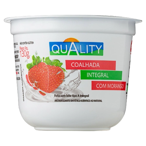 Coalhada Integral Morango Quality Pote 130g