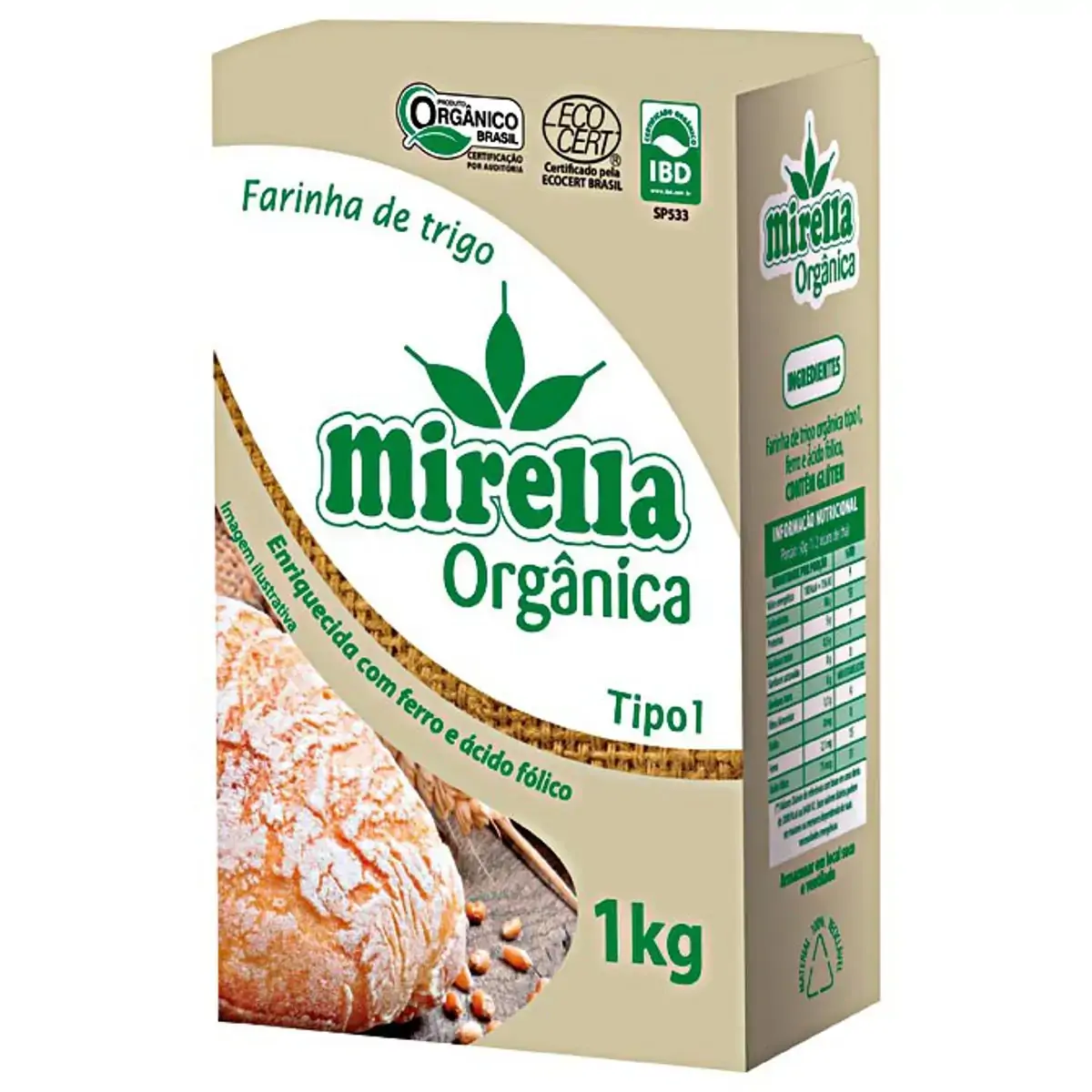 Farinha de Trigo Orgânica MIRELLA Pacote 1kg