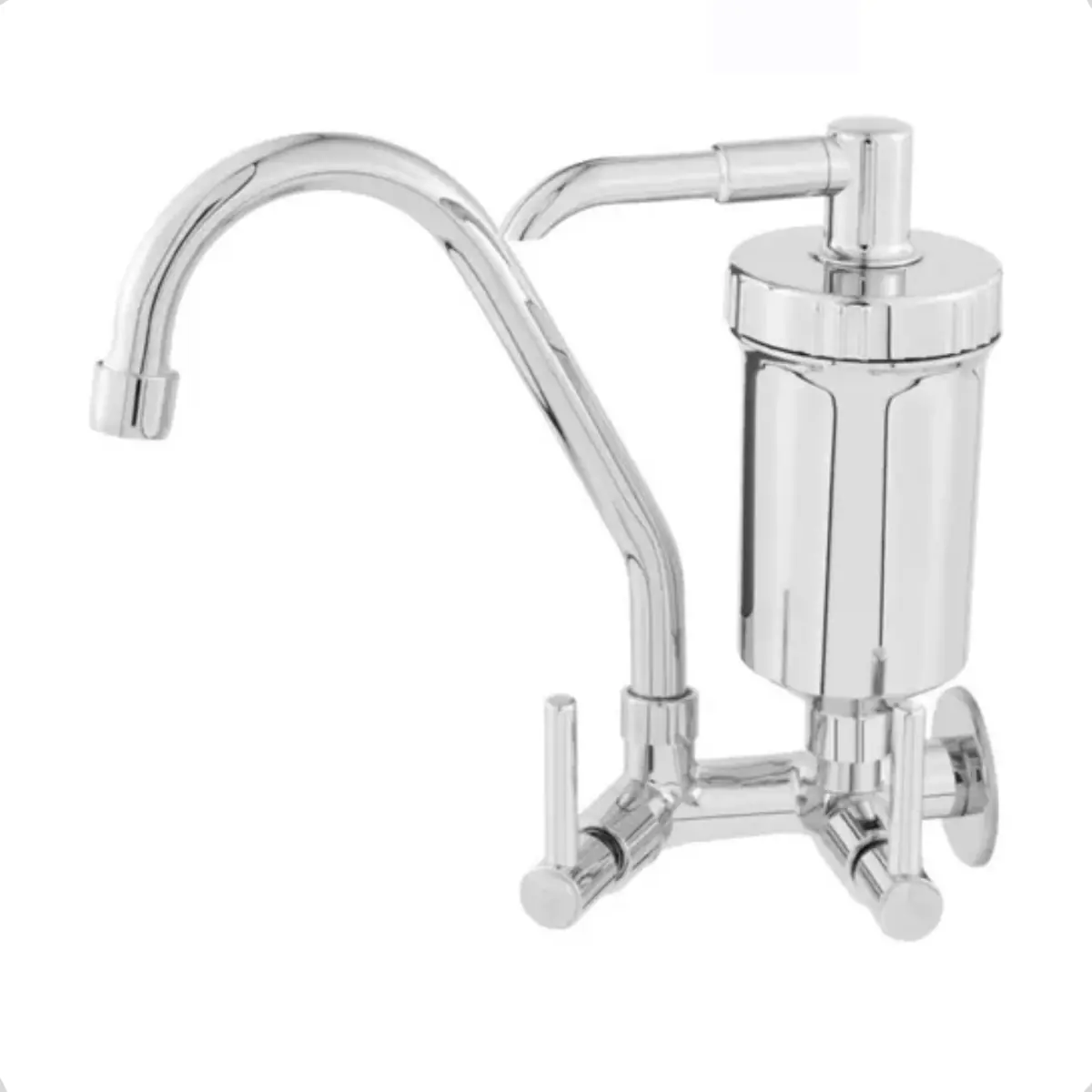 Torneira Com Filtro De Parede Cozinha Metal Cromado Bica Móvel Material Resistente