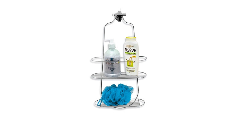 Porta Shampoo Duplo Cromado Und