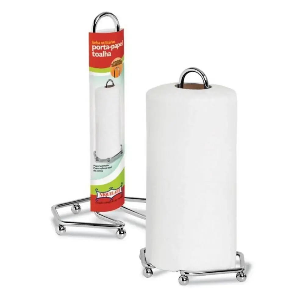 Porta Papel Toalha Luxo Aço Cromado 27 Cm Ideal para Usar na Cozinha ou na Hora de Servir, Niquelart 088 - 35773