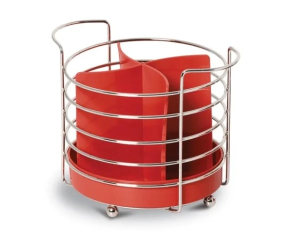 Porta Talher Red Cromo Colors Vermelho 338 5 Niquelart