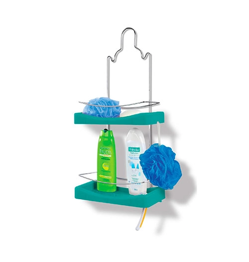 Porta Shampoo Duplo Azul Turquesa 349 6 Niquelpast