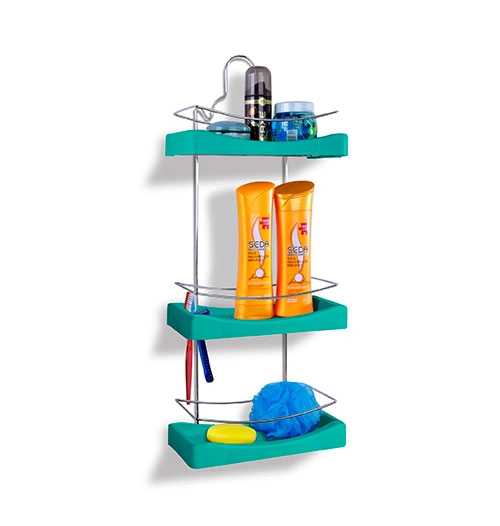 Porta Shampoo Niquelart Triplo Cr Cl Az Rf350 6