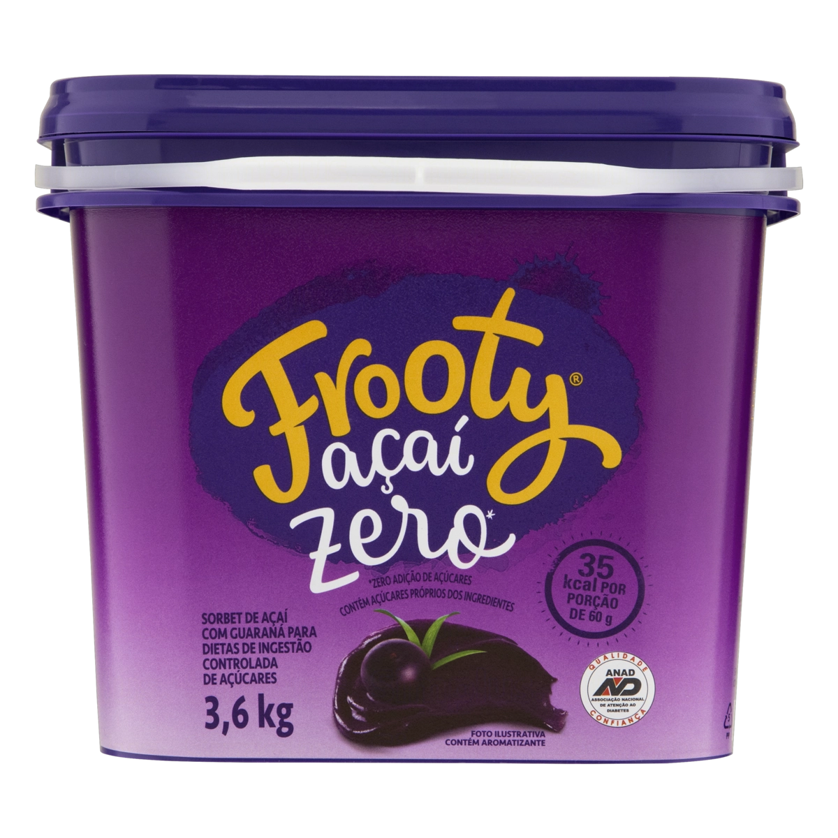 Sorbet Açaí Frooty Zero Balde 3,6kg