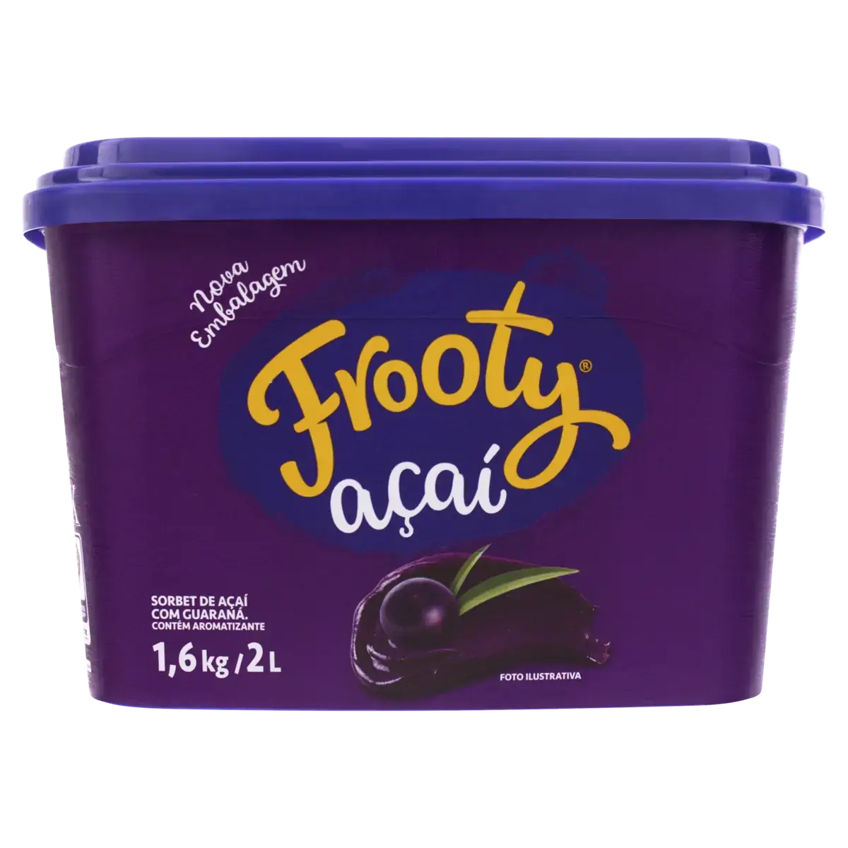 Sorbet Açaí com Guaraná Frooty Pote 2l