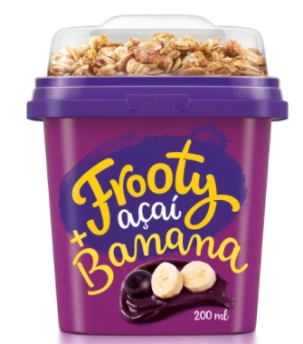 Sorbet Com Granola Açaí E Banana Frooty Pote 200ml