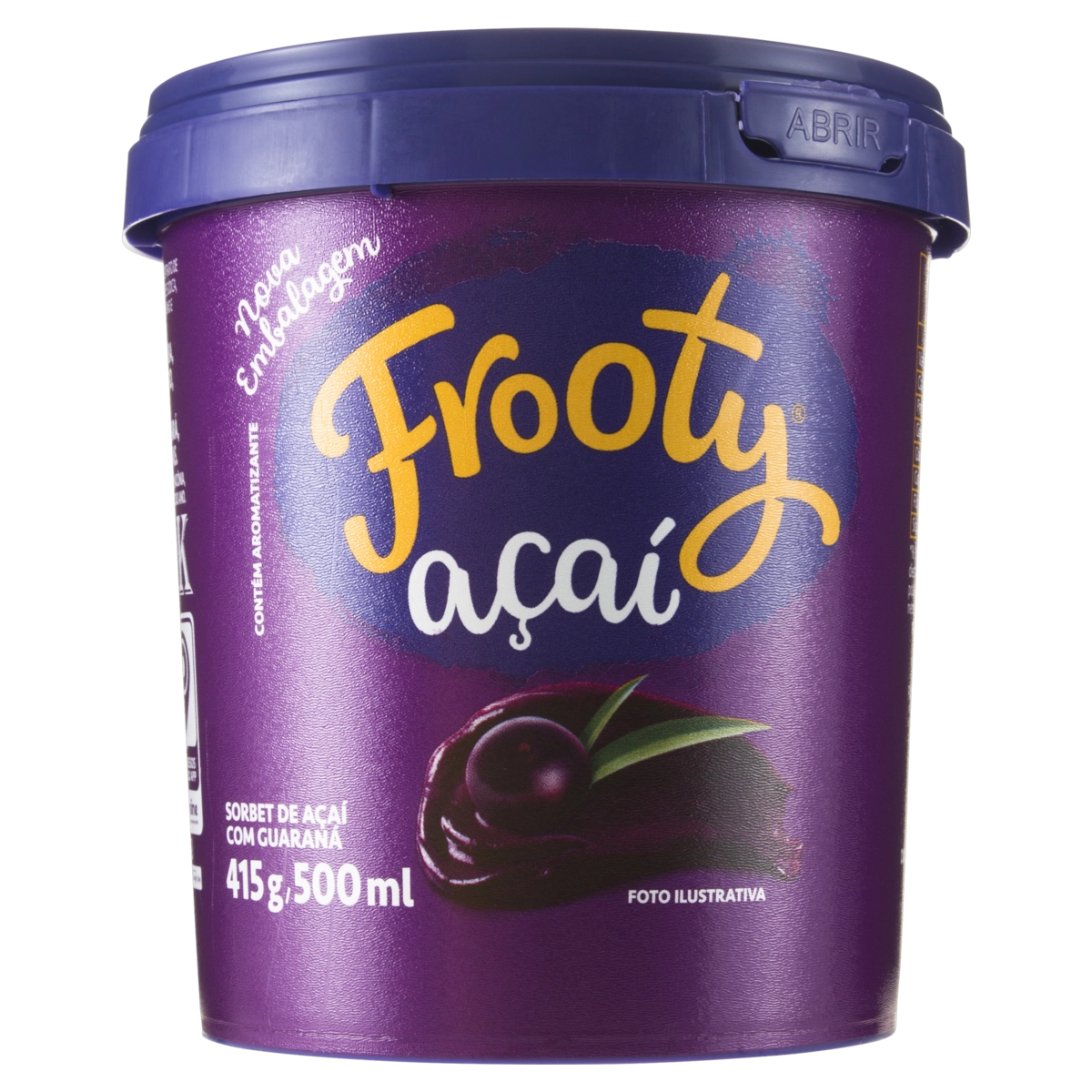 Sorbet Açaí Com Guaraná Frooty Pote 500ml