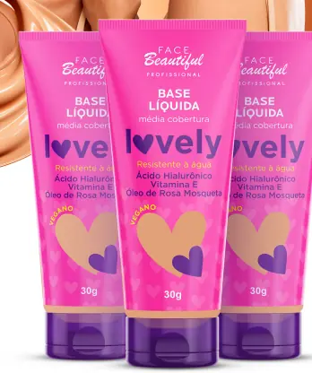 Fb392 1 Base Liquida Media Cobertura Cor 1 Lovely Face Beautiful