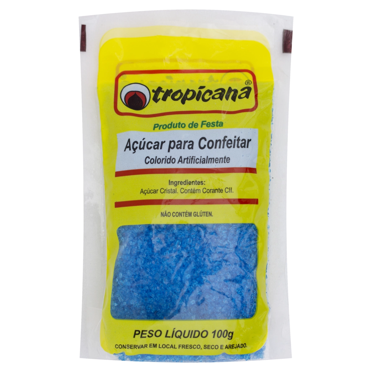 Açúcar Colorido Azul Tropicana Pacote 100g