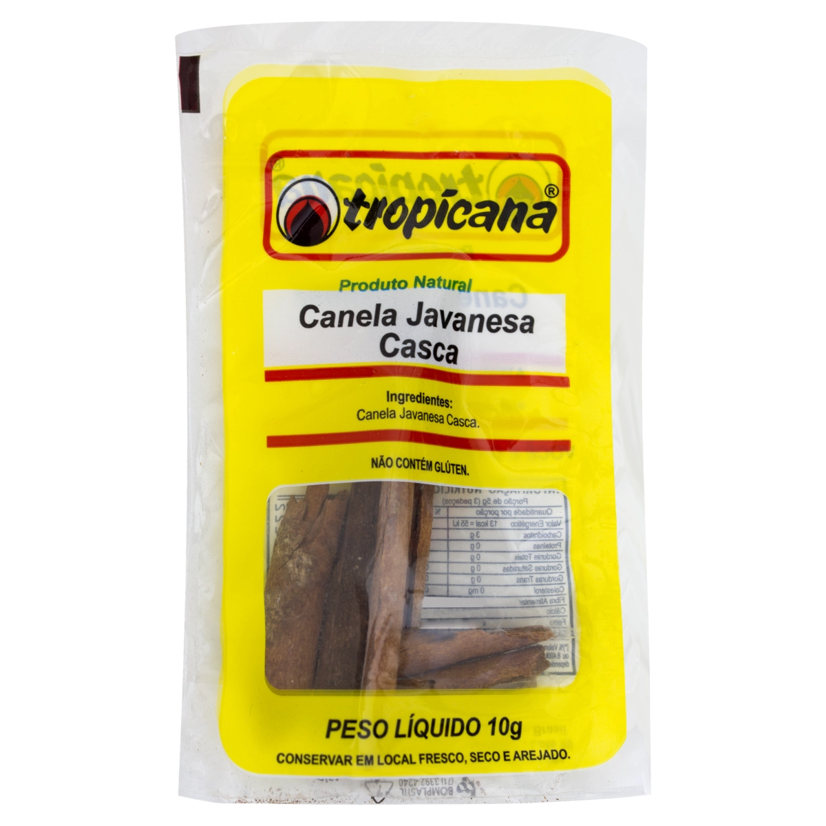 Canela Javanesa Em Casca Tropicana Pacote 10g