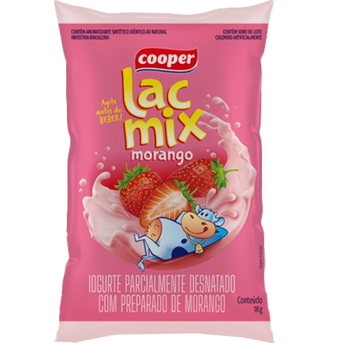 Iogurte Lac Mix Cooper Morango 1l